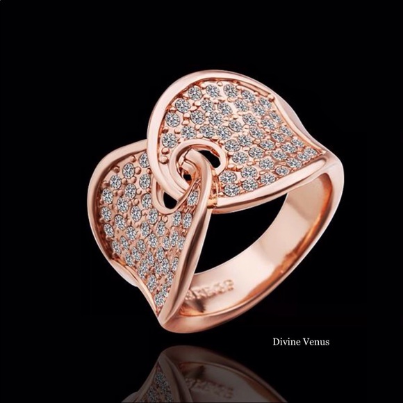 Rose Gold Czech Rhinestone Ring - Picture 1 of 6